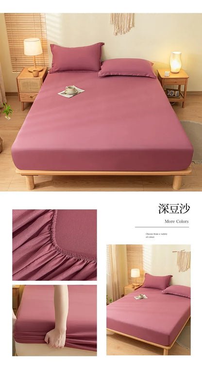 2 People Luxury Double Bed Bed Sheet Elastic Fitted Sheet Mattress Cover Couple Bed Linen 150/180x200 Bedding Queen King Size