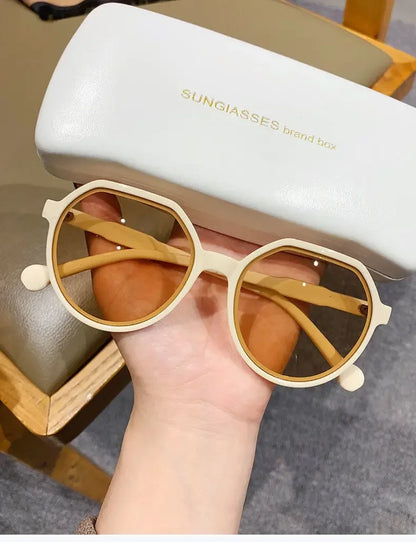 Fashion Style All-match Trend Sunglasses Personalized Round Frame Sunglasses Ins Trend Candy Color Big Frame Sunglasses