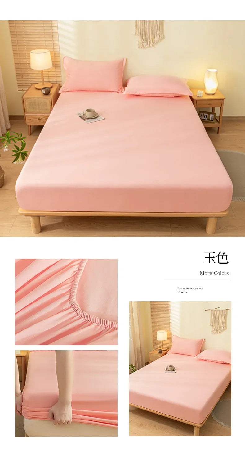 2 People Luxury Double Bed Bed Sheet Elastic Fitted Sheet Mattress Cover Couple Bed Linen 150/180x200 Bedding Queen King Size