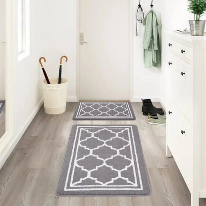 Olanly Door Mat Indoor Non-Slip Entrance Doormat Low Profile Mat Foot Mat Supe Absorbent Welcome Bathroom Rug Front Door Carpet