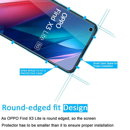 Screen Protector For OPPO Find X3 Lite, Tempered Glass  HD High Aluminum  Crysta 9H Transparent Clear Anti Scratch Case Friendly