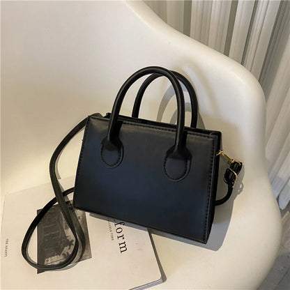 Minimalist Black Small Square Abg, All-Match Top Handle Purse, Classic Shoulder Bag For Work