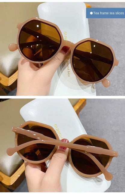 Fashion Style All-match Trend Sunglasses Personalized Round Frame Sunglasses Ins Trend Candy Color Big Frame Sunglasses