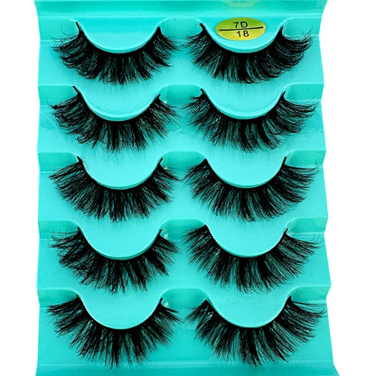 Cat eye Eyelashes 3D Natural False Lashes D Curl Fluffy Soft Cross 5 pairs Manga Lashes Wispy Natural Eyelash Extension Makeup