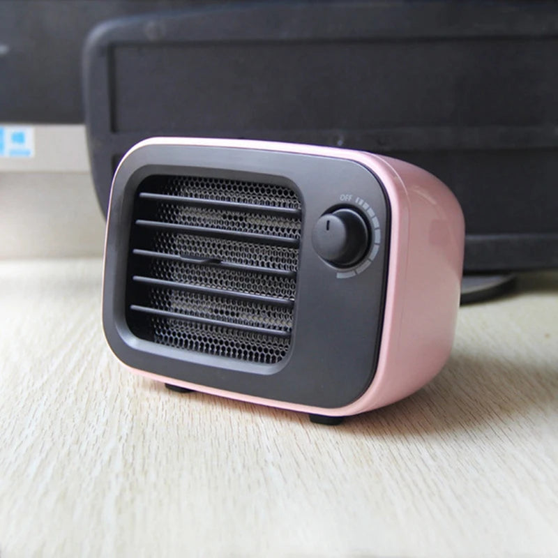 Portable Electric Space Heater Mini Desk Heater Personal Mini Heater Hot Air Portable Electric Ceramic Heat(EU Plug)