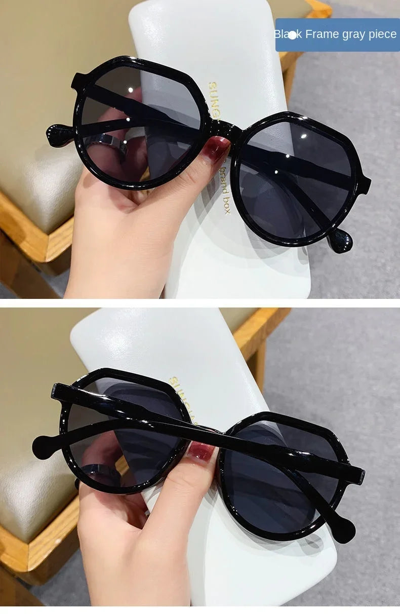 Fashion Style All-match Trend Sunglasses Personalized Round Frame Sunglasses Ins Trend Candy Color Big Frame Sunglasses