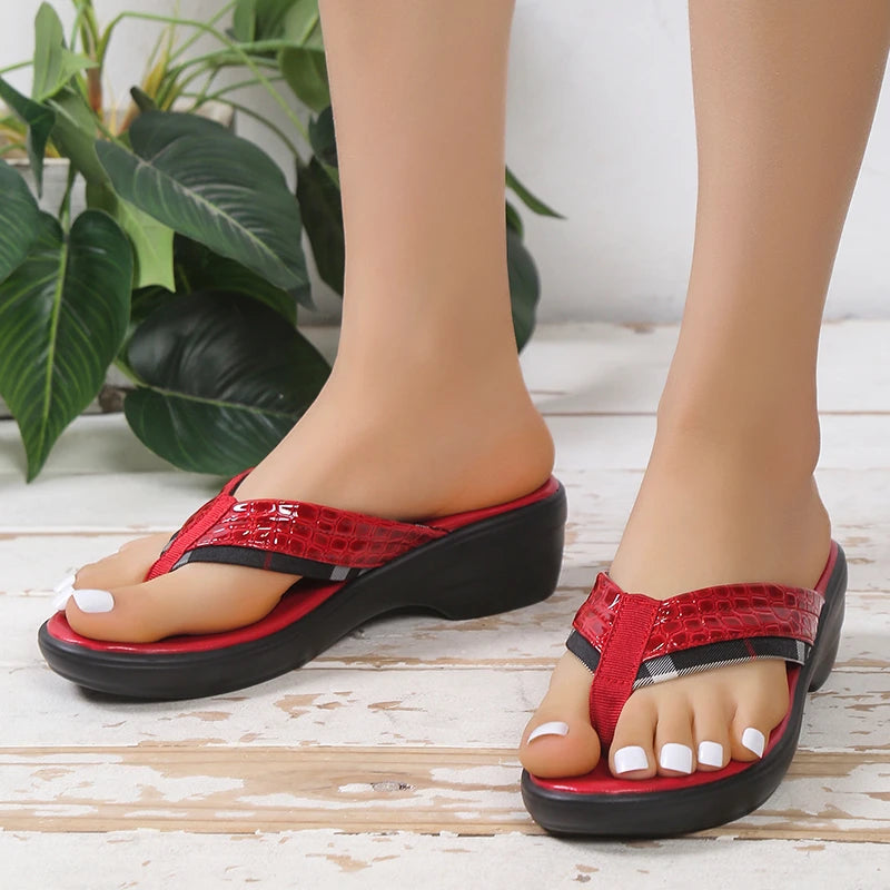 2024 Women Sandals Soft Bottom Summer Shoes for Women Wedge Heels Sandalias Mujer Beach Slippers Women Flip Flops Summer Sandals