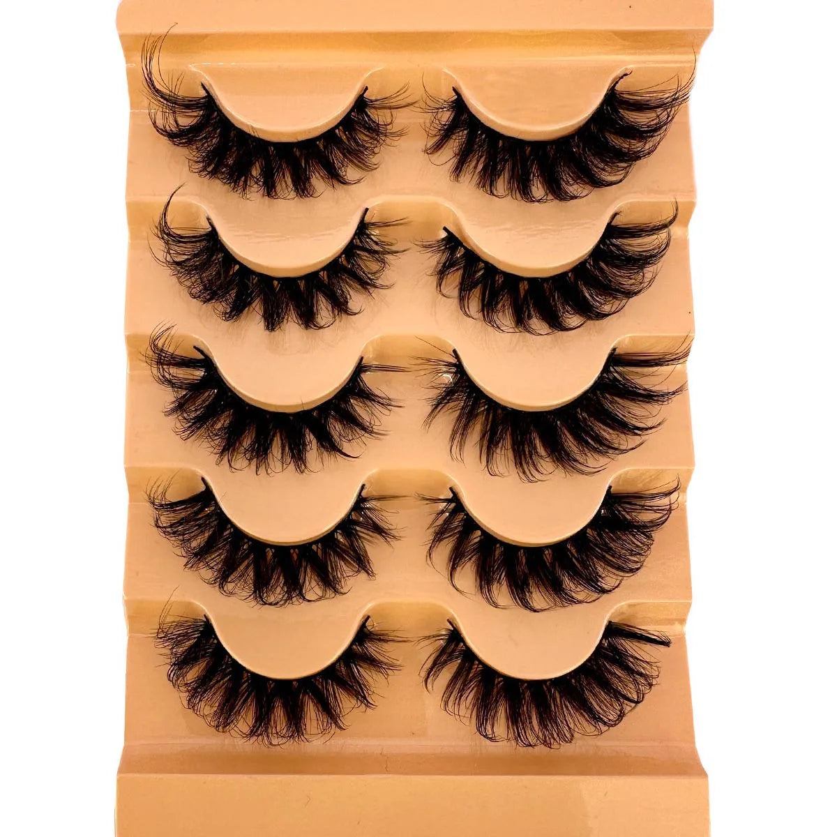 Cat eye Eyelashes 3D Natural False Lashes D Curl Fluffy Soft Cross 5 pairs Manga Lashes Wispy Natural Eyelash Extension Makeup