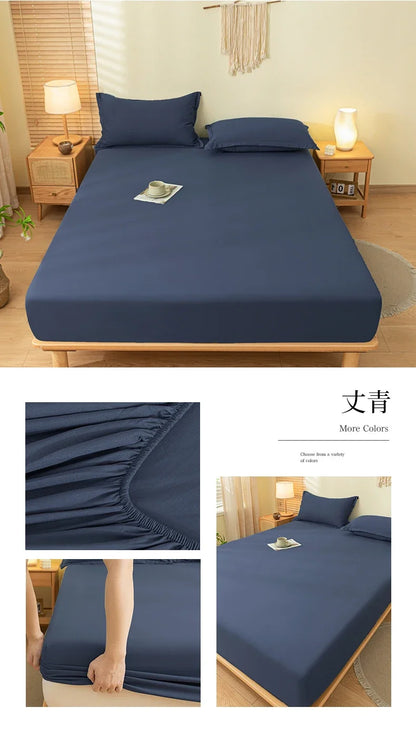 2 People Luxury Double Bed Bed Sheet Elastic Fitted Sheet Mattress Cover Couple Bed Linen 150/180x200 Bedding Queen King Size